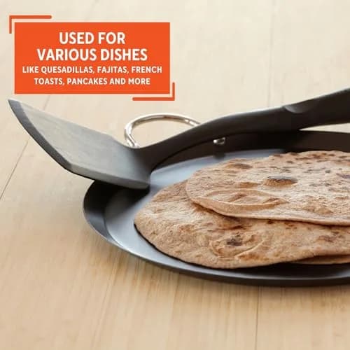 Imusa 11in Carbon Steel Nonstick Round Comal with Metal Handles | Versatile Kitchen Essential thumbnail 8