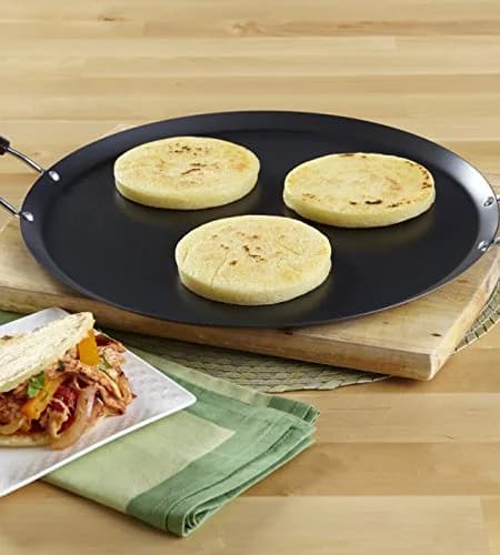 Imusa 11in Carbon Steel Nonstick Round Comal with Metal Handles | Versatile Kitchen Essential thumbnail 2