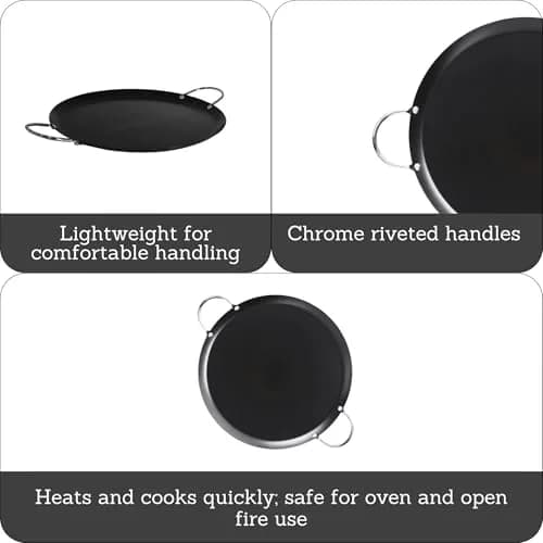 Imusa 11in Carbon Steel Nonstick Round Comal with Metal Handles | Versatile Kitchen Essential thumbnail 3
