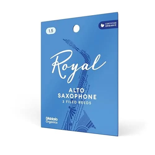 D'Addario Royal Organic Alto Saxophone Reeds, Strength 1.5, 3-Pack thumbnail 1