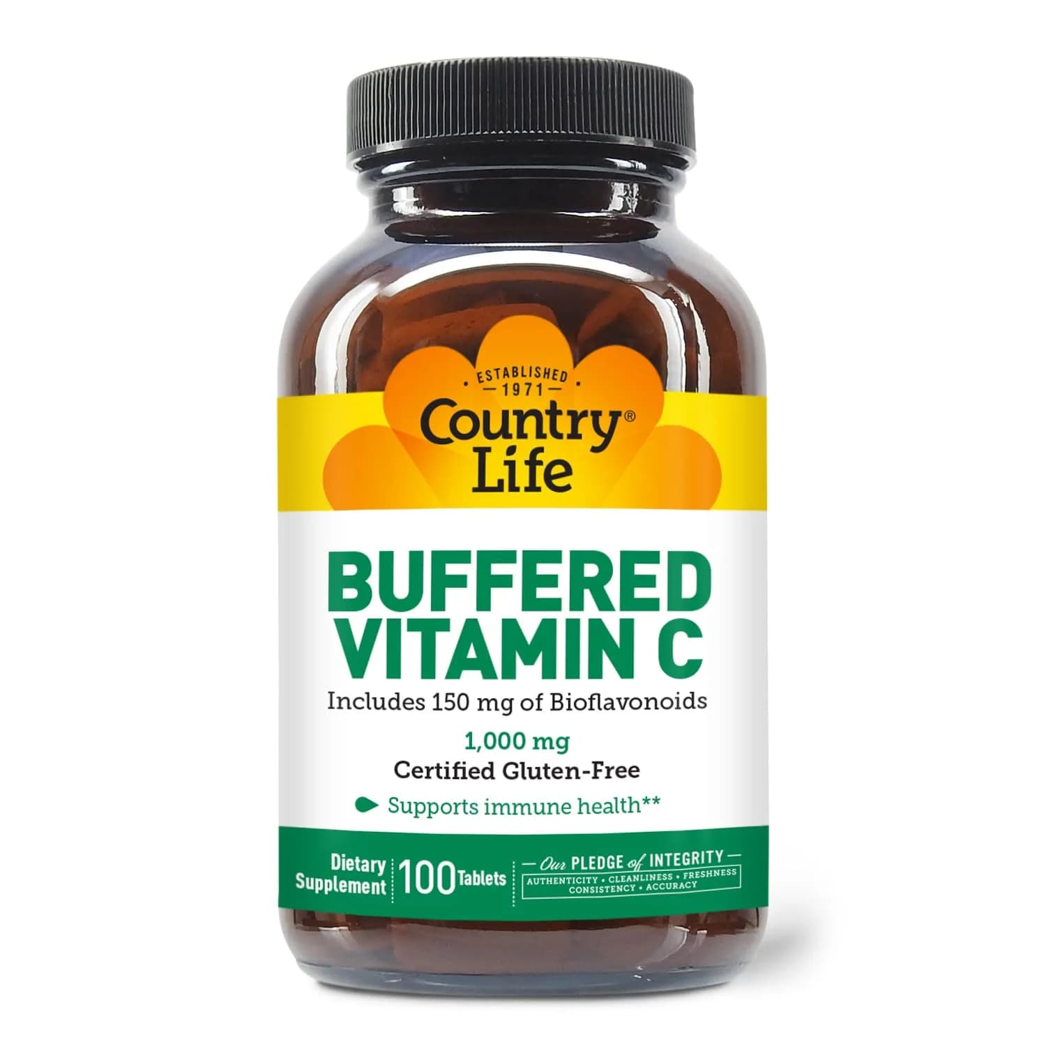 Country Life Buffered Vitamin C 1000 mg with Bioflavonoids | Supports Immune & Gut Health - main product image
