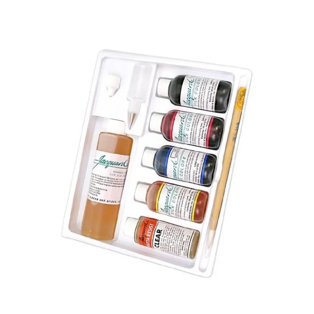 Jacquard Silk Color Kit Dyes and Instructions | Complete Fabric Dye Set for Silk & Cotton (60ml bottles, 4 colors) - main product image