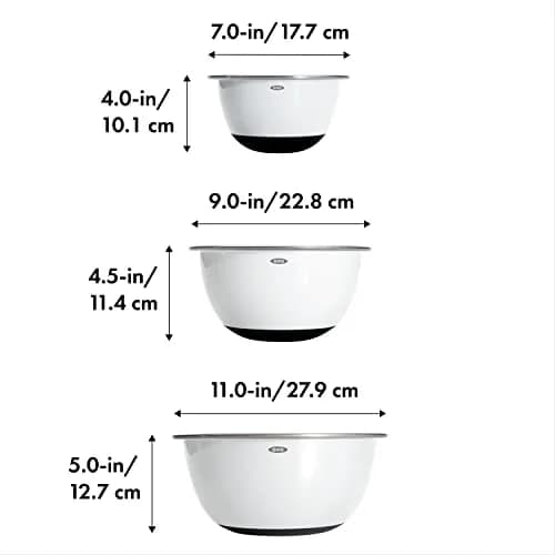 OXO Good Grips Stainless Steel Mixing Bowl Set - 3-Piece, 1.9L (1.5qt) / 2.8L (3qt) / 4.7L (5qt) | Nesting Bowls for Baking & Cooking thumbnail 6