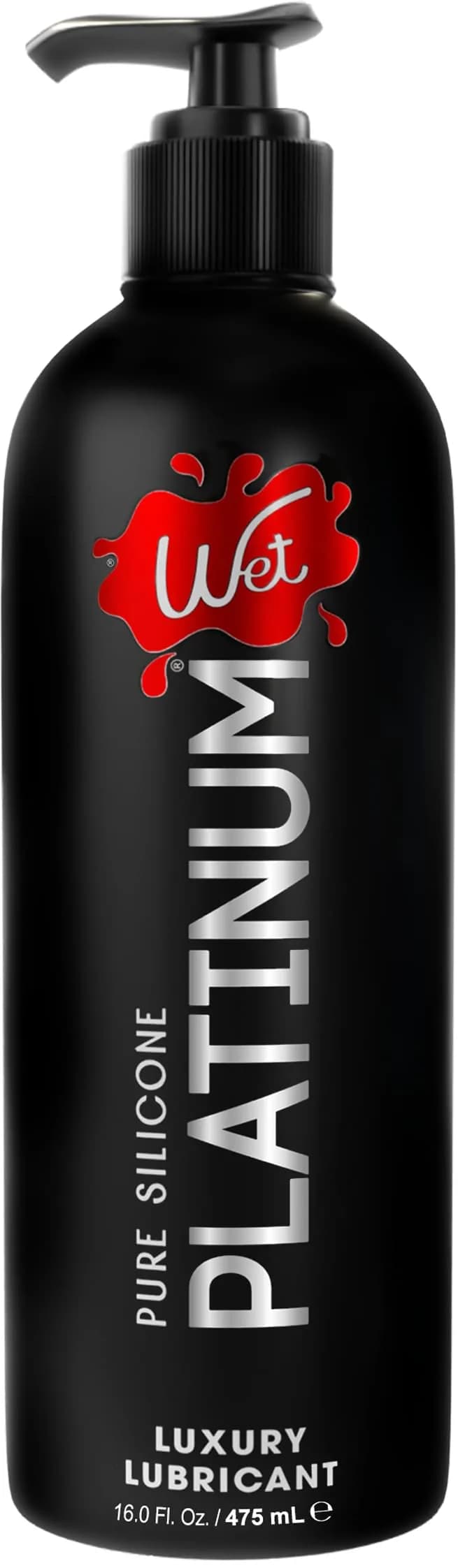 Wet Platinum Silicone-Based Personal Lubricant 485ml (16 fl oz) | Hypoallergenic, Long-Lasting Glide — Unscented