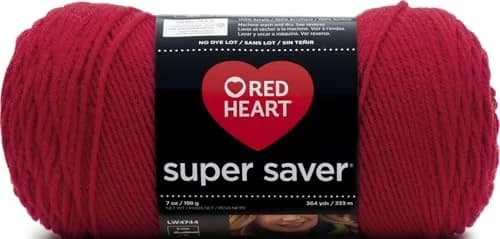 Red Heart Super Saver Yarn Cherry Red Medium Worsted Weight 198g (7oz) | 364 Yards Acrylic for Knitting & Crochet thumbnail 1
