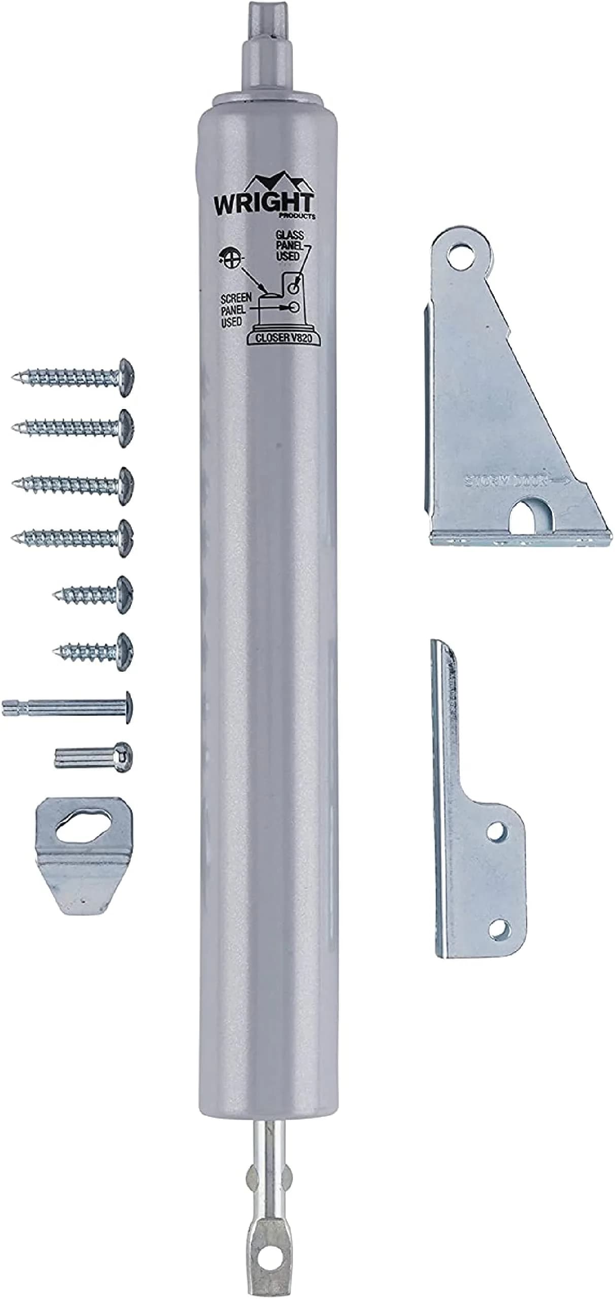 Wright Products Pneumatic Door Closer, Medium | Aluminum for Out-Swinging Doors - main product image