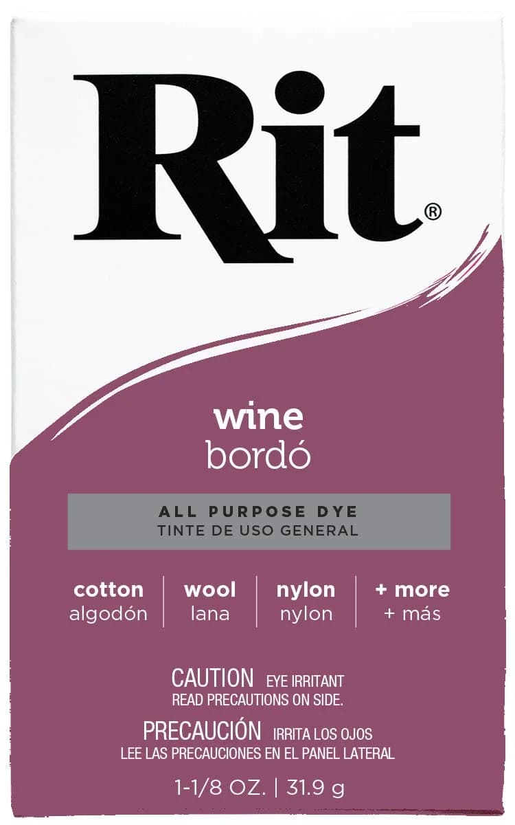 Rit All-Purpose Powder Dye, Scarlet | Vibrant Fabric Color for All Fibers (70-120 chars) — Wine
