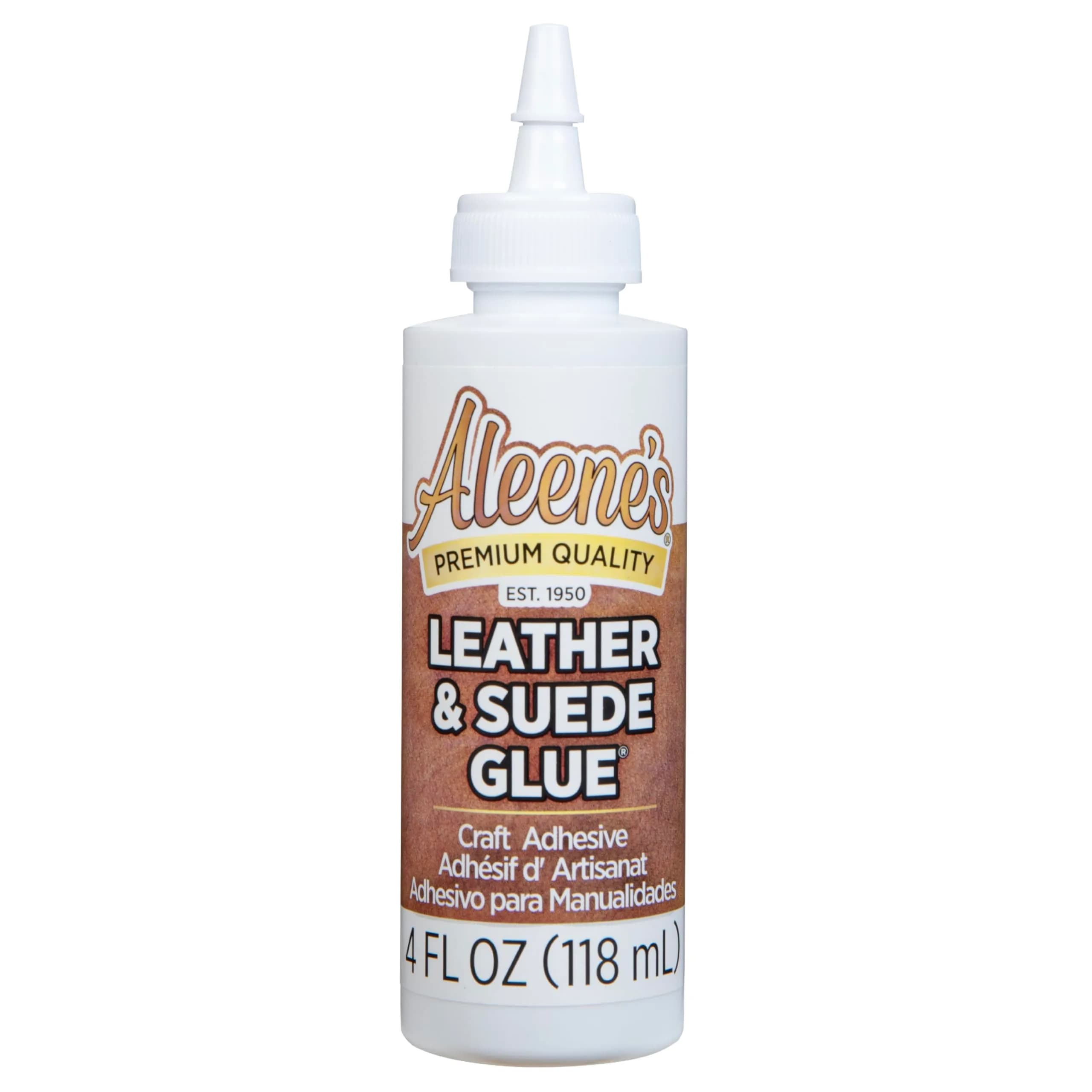 Aleene's Leather & Suede Glue 118ml (4 fl oz) | Fast-Tacking Adhesive for Crafts & Light Repairs — 4 fl oz