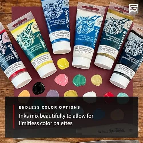 Speedball Black Water-Soluble Block Printing Ink 75ml (2.5 fl oz) | Professional Grade for Lino & Wood Blocks thumbnail 5