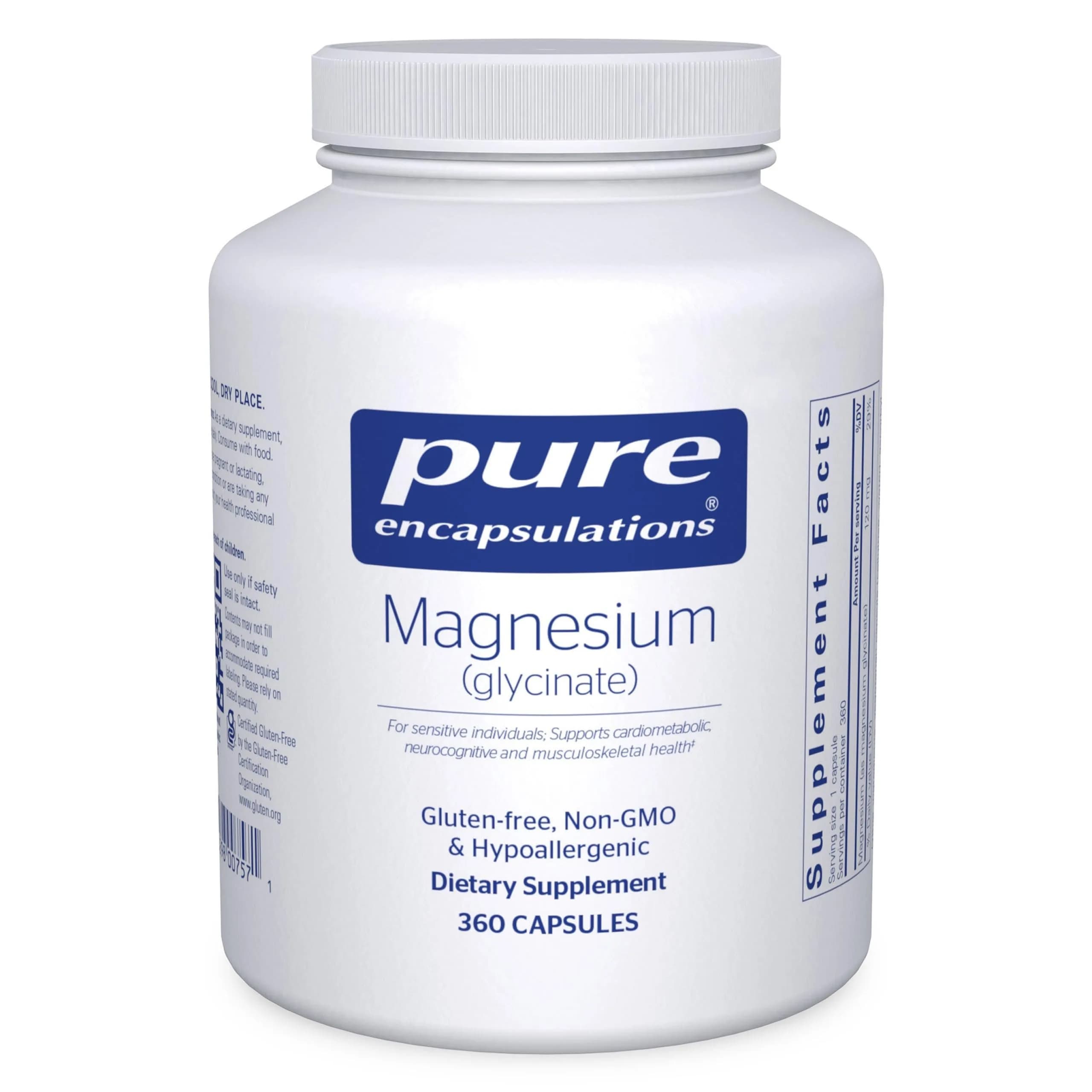 Pure Encapsulations Magnesium Glycinate 360 Capsules | Supports Sleep, Stress Relief & Muscle Function