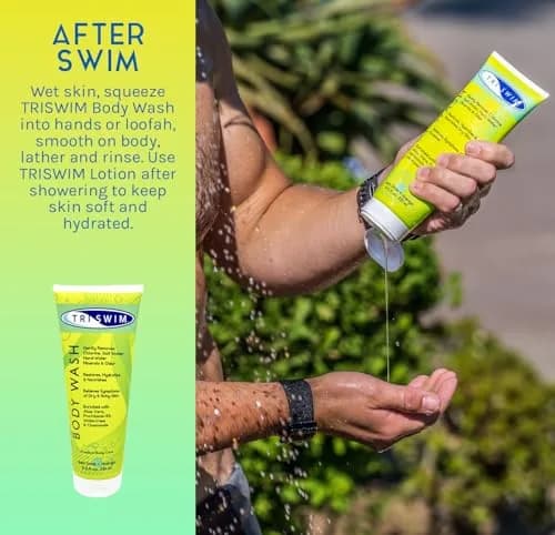 TRISWIM Chlorine Removal Body Wash 251ml (8.5 Fl Oz) | Removes Chlorine, Bromine, Minerals & Saltwater | Hydrates & Restores Skin thumbnail 3