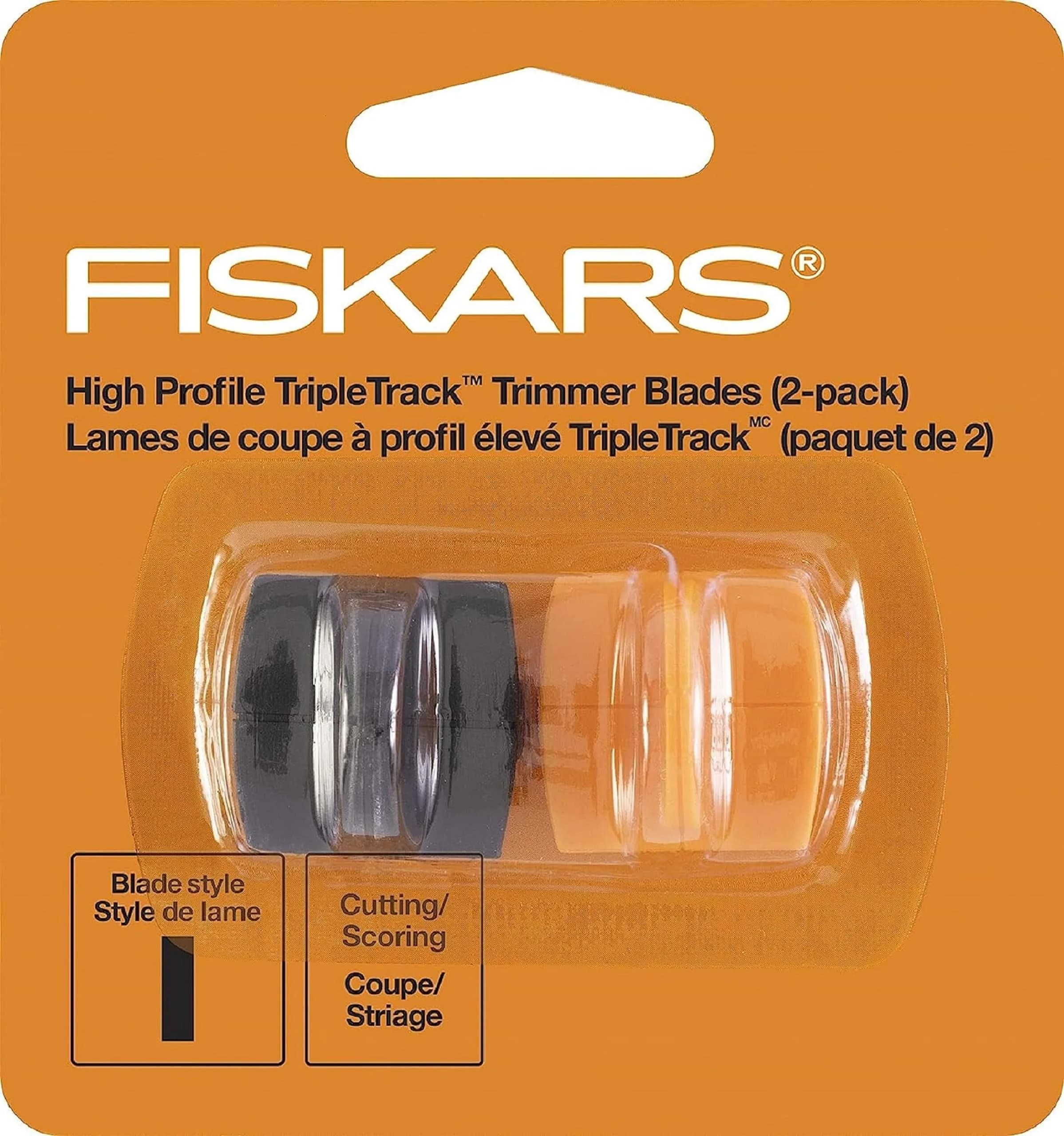 Fiskars TripleTrack Paper Cutter Replacement Blades, Style I, 2-Pack | Long-Lasting Steel Blades for Precise Cutting - main product image