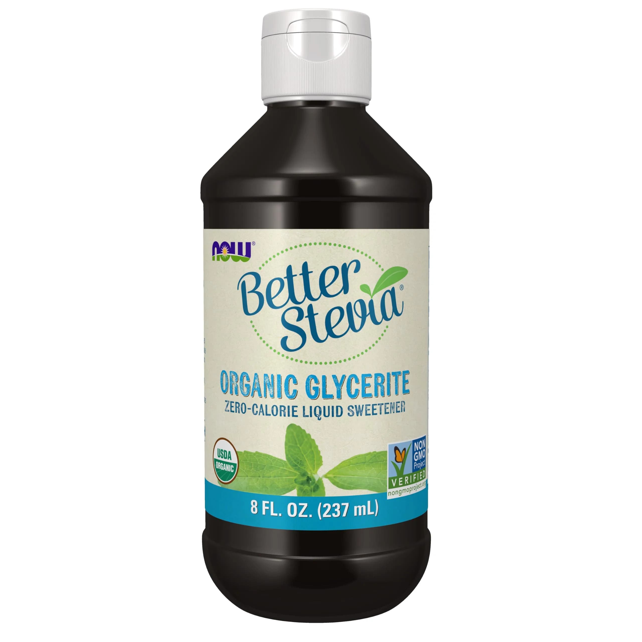 NOW Foods BetterStevia Organic Glycerite Liquid Sweetener 237ml (8 Fl Oz) | Zero-Calorie Sugar Substitute - main product image