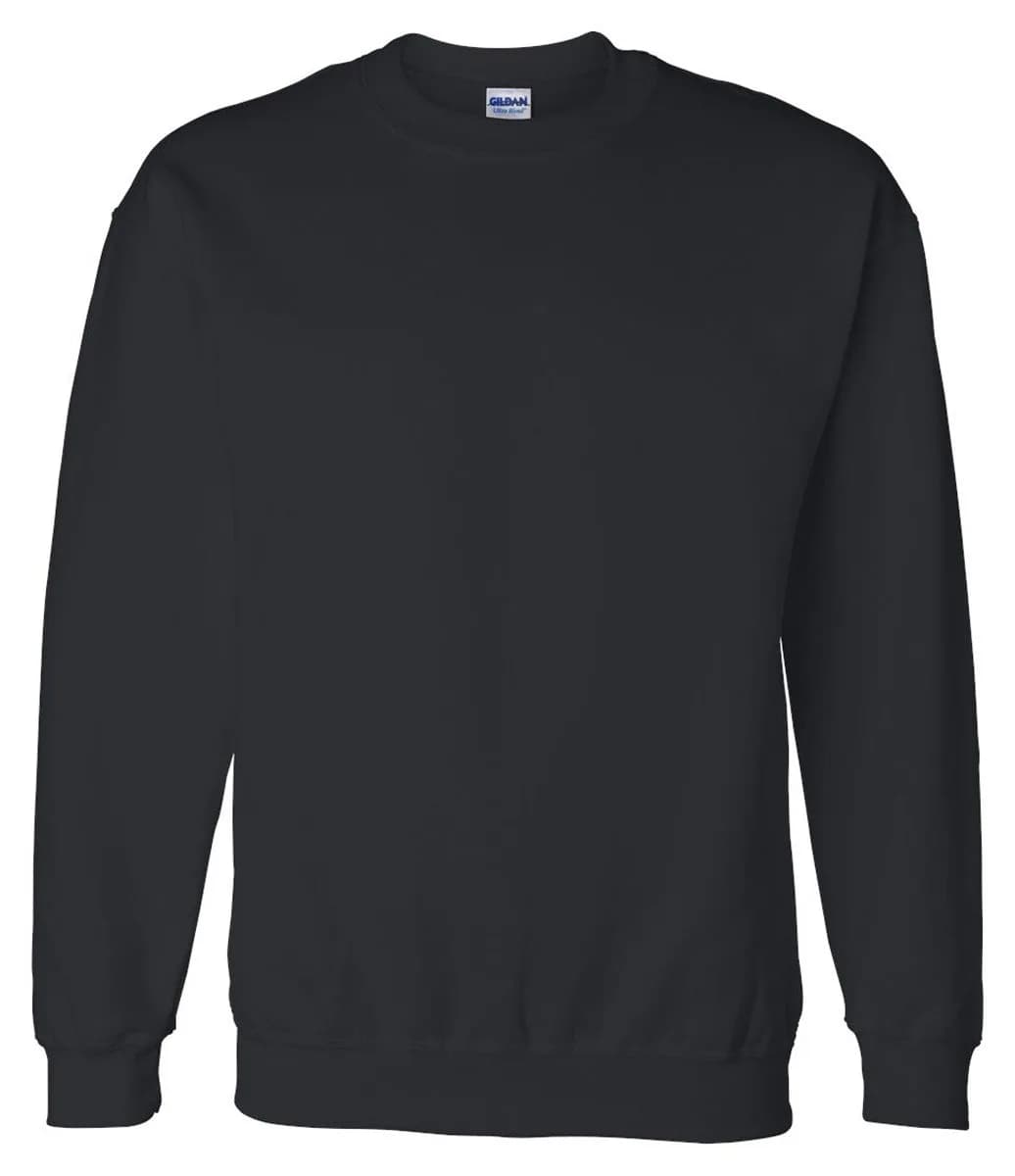 Gildan Adult DryBlend® 9 oz. Fleece Crew Sweatshirt Medium White | 255 g (9 oz) Crew Neck Long Sleeve — Black / Small