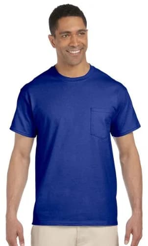 Gildan Ultra Cotton T-Shirt with Pocket Royal Small | Lightweight 100% Cotton Men's Shirt thumbnail 1