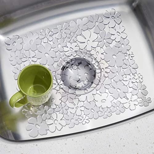 iDesign Blumz Sink Protector Mat Clear | 28cm x 30cm (11" x 12") thumbnail 4