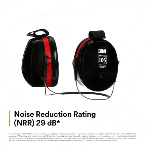 3M Peltor Optime 105 Behind-the-Head Earmuff, 29 dB NRR | Industrial Noise Protection thumbnail 8