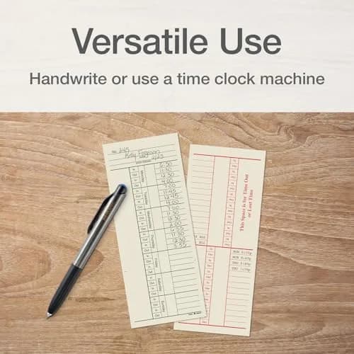 Adams Time Cards Weekly 2-Sided 3-3/8" x 8-1/4" Manila Green/Red Print | Professional Time Tracking Tool thumbnail 6