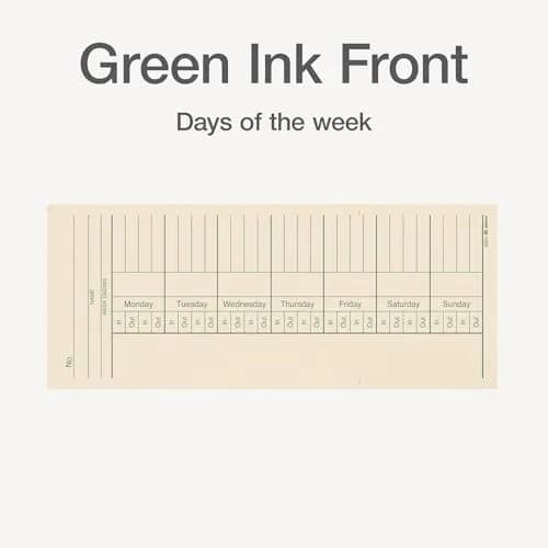 Adams Time Cards Weekly 2-Sided 3-3/8" x 8-1/4" Manila Green/Red Print | Professional Time Tracking Tool thumbnail 3