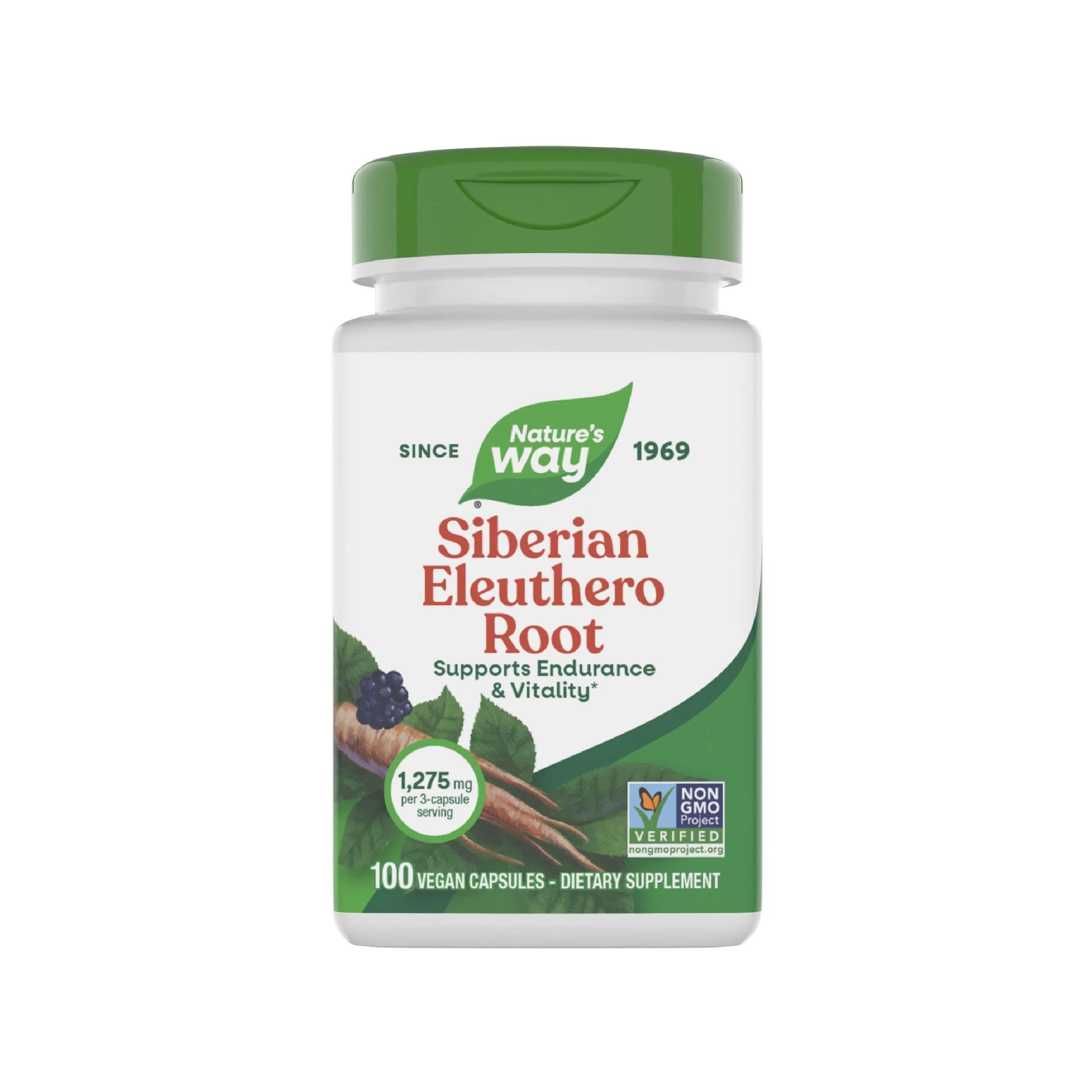 Nature's Way Siberian Eleuthero Root Supplement 100 ct | Supports Endurance & Vitality