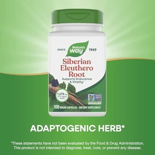 Nature's Way Siberian Eleuthero Root Supplement 100 ct | Supports Endurance & Vitality thumbnail 4
