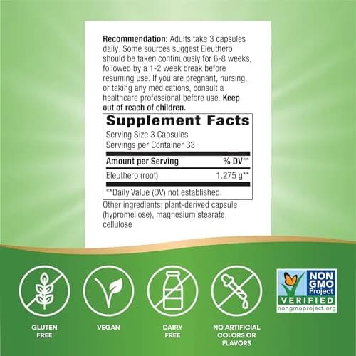 Nature's Way Siberian Eleuthero Root Supplement 100 ct | Supports Endurance & Vitality thumbnail 5