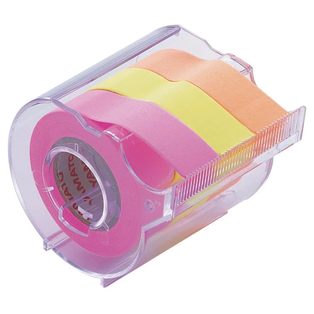 ヤマト Memoc Roll Tape 50mm x 10m Yellow Squared | Grid Tape for Organized Notes — Pink Yellow Orange Plain / 15 mm
