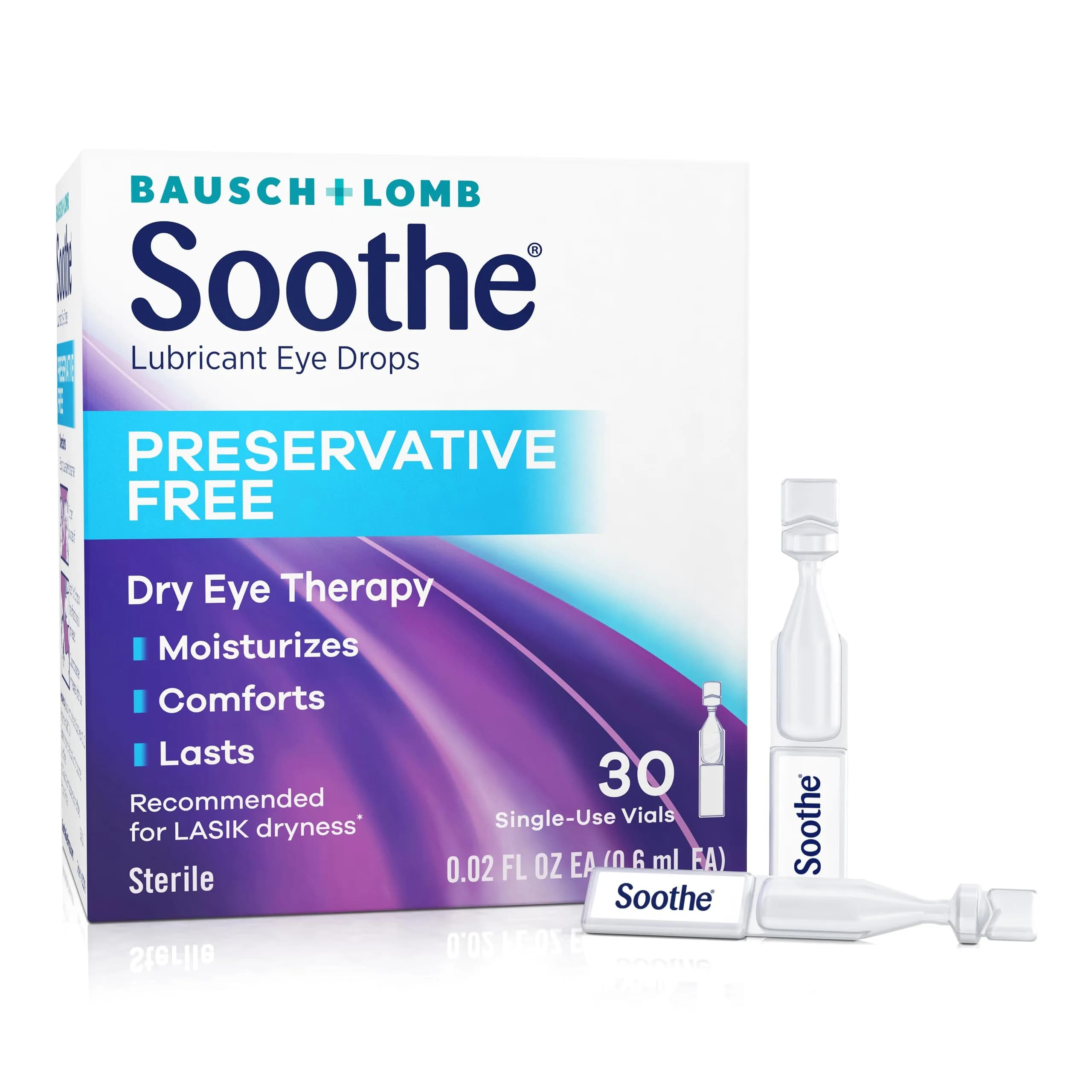 Soothe Preservative-Free Lubricant Eye Drops 16.8ml (0.56 Fl Oz) | Fast Relief for Dry Eyes — Transparent