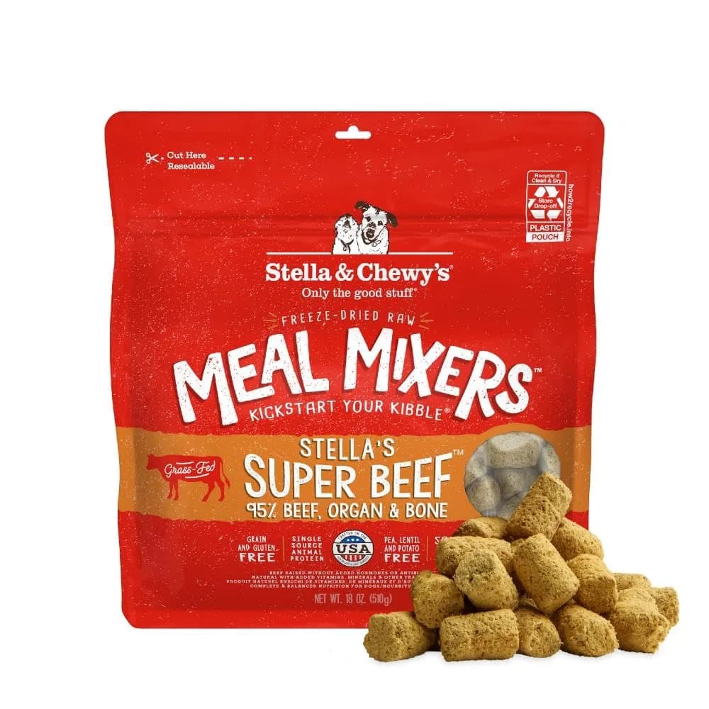 Stella & Chewy's Freeze-Dried Raw Beef Meal Mixers Dog Food Topper 227 g (8 oz) | High Protein, Grain-Free, Picky Eater Formula — Beef