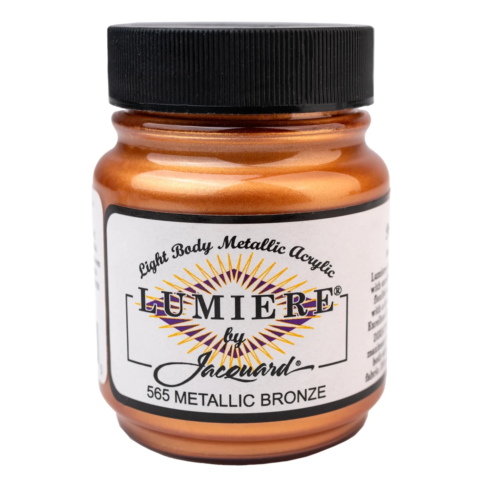 Jacquard Lumiere Fabric Paint Pearlescent Turquoise 66ml (2.25 Fl Oz) | Opaque Metallic Acrylic for Fabric, Canvas, Wood — Metallic Bronze / 2.25 Fl Oz