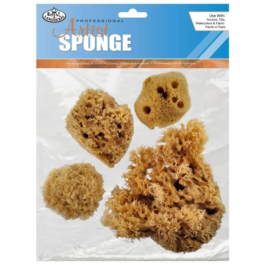 Royal & Langnickel Sea Silk Sponges Pack of 4 | Natural Decorative Painting Tool - main product image