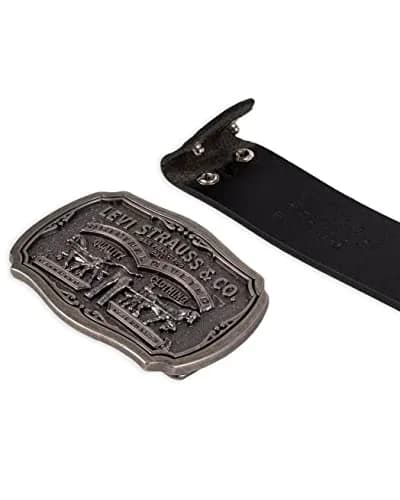 Levi's Men's Leather Belt With Antiqued Buckle,Black,36 | Classic Casual Style for Men thumbnail 5