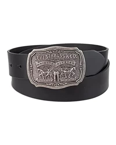 Levi's Men's Leather Belt With Antiqued Buckle,Black,36 | Classic Casual Style for Men thumbnail 2