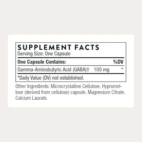 THORNE PharmaGABA-100 Gamma-Aminobutyric Acid (GABA) 100 mg Capsules | Supports Relaxation, Mental Focus & Restful Sleep, NSF Certified thumbnail 2