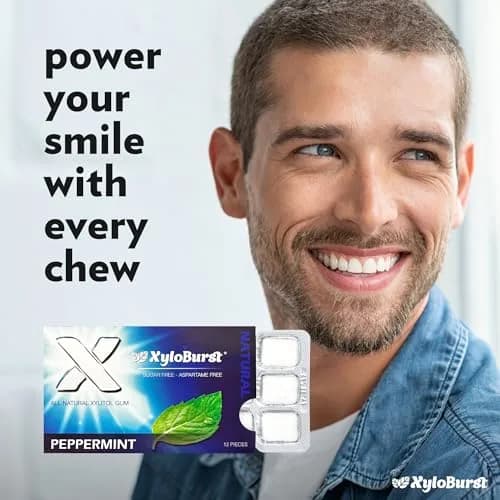Xyloburst Xylitol Chewing Gum | Sugar Free, Gluten Free, Keto Friendly | Peppermint | 12 Pieces, Pack of 12 thumbnail 8