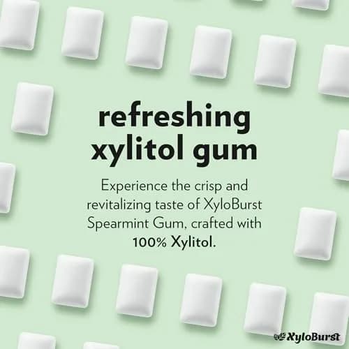 Xyloburst Spearmint Chewing Gum | Sugar Free, Gluten Free, Keto Friendly | 12 Pieces thumbnail 5