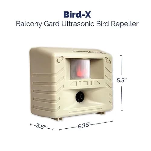 Bird-X Balcony Gard Ultrasonic Bird Chaser 900 Sq. Ft. | Humane Bird Control Device thumbnail 2