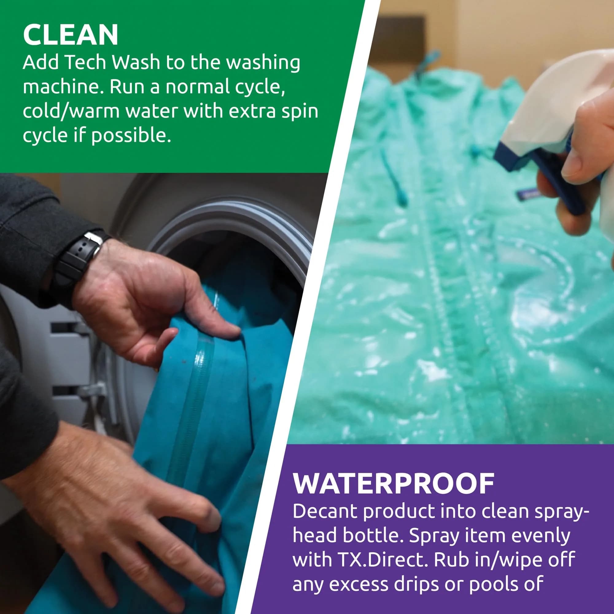 Nikwax TX.Direct Spray-On Waterproofing, 1000ml Refill, High Performance Waterproofing Renewal Treatment Restores DWR Water Repellency in Jackets, Outerwear, Rain, Ski and Snow Gear thumbnail 4