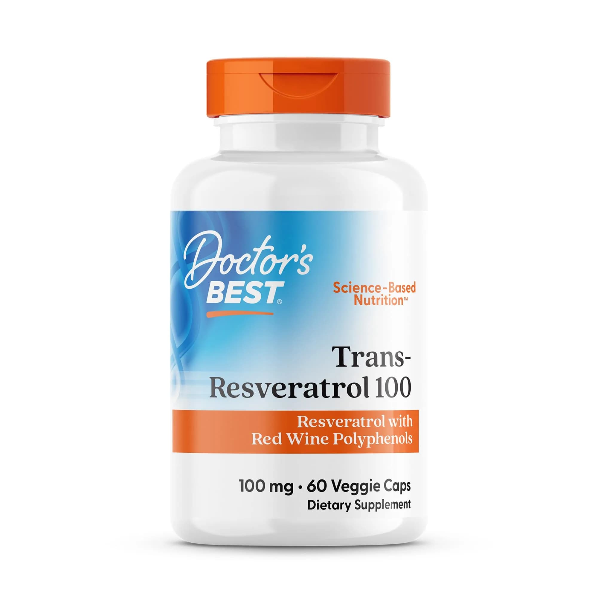 Doctor's Best Trans Resveratrol 100 mg Supplement 60 Veg Caps | Antioxidant Support from Red Wine & Japanese Knotweed
