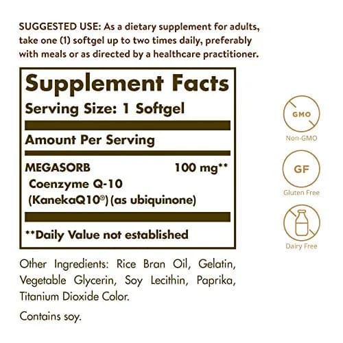 Solgar Megasorb CoQ-10 100 mg Softgels (90 Count) thumbnail 2