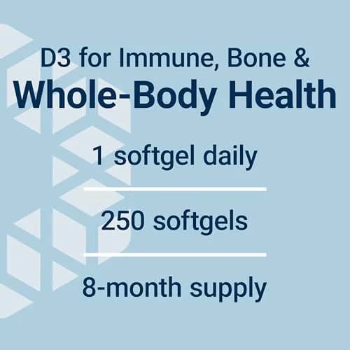 Life Extension Vitamin D3 25 mcg (1000 IU) | Supports Bone, Brain & Immunity, Non-GMO, 250 Softgels thumbnail 5