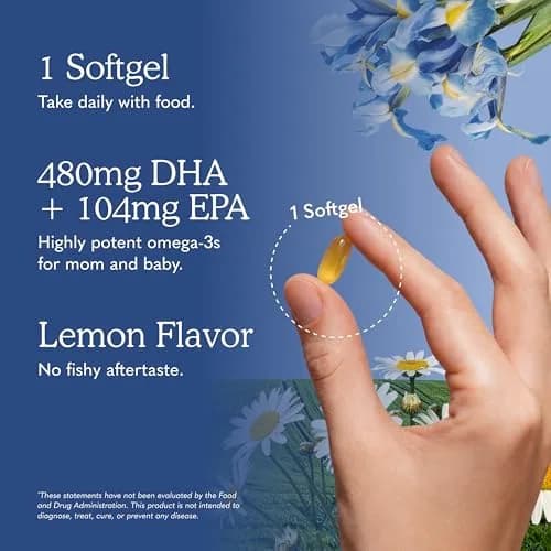 Garden of Life Prenatal DHA Omega 3 Fish Oil Supplement Lemon 60 Softgels | Supports Baby's Brain Development thumbnail 6