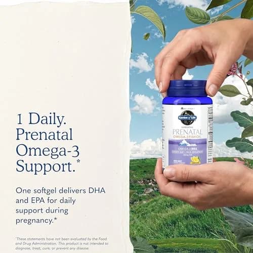 Garden of Life Prenatal DHA Omega 3 Fish Oil Supplement Lemon 60 Softgels | Supports Baby's Brain Development thumbnail 8