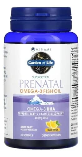 Garden of Life Prenatal DHA Omega 3 Fish Oil Supplement Lemon 60 Softgels | Supports Baby's Brain Development thumbnail 3