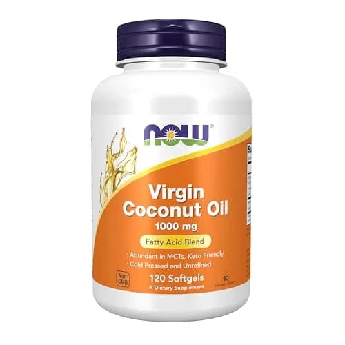 NOW Virgin Coconut Oil 1000 mg | Natural MCTs Support Healthy Lipids thumbnail 1