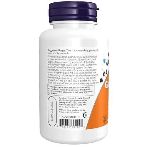 NOW Glutathione 500 mg Veg Caps 60 Count thumbnail 3
