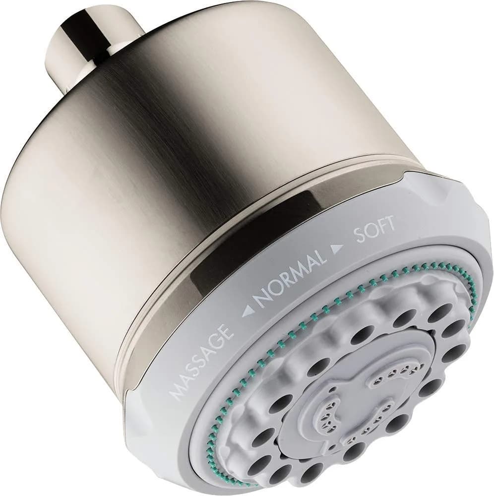 hansgrohe Clubmaster 3.7-inch Showerhead 9.4 cm (3.7-inch) Brushed Bronze | 3-Spray Easy Clean Shower Head — Brushed Nickel