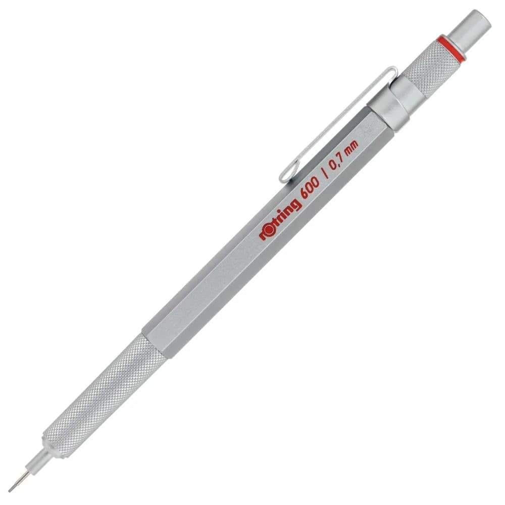 Rotring 600 Series Mechanical Pencil 0.7mm Silver Body | Precise Drafting & Writing Tool - main product image