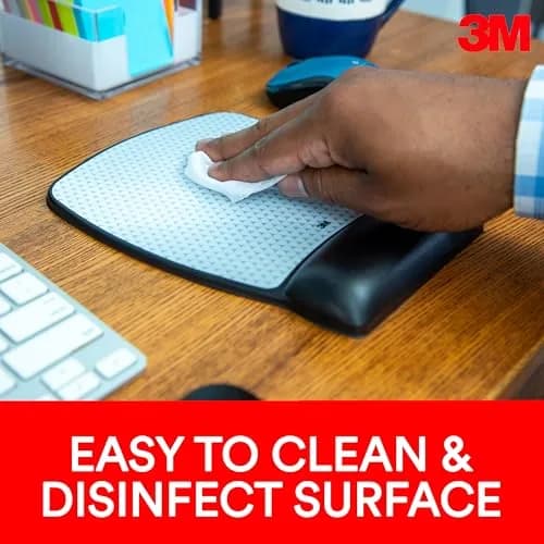 3M Precise Mouse Pad with Gel Wrist Rest, Vertex, 8.6 in x 6.8 in | Precise optical surface, antimicrobial support, ergonomic design thumbnail 4