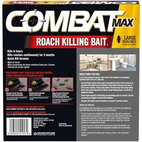 Combat Max Large Roach Killing Bait Stations 8 Count | Kills Roaches Continuously for 3 Months thumbnail 6